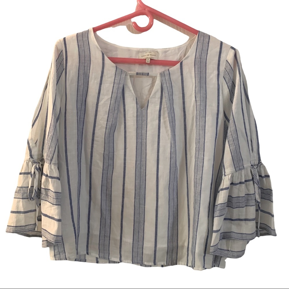 Lucky Brand Navy & White Striped Blouse